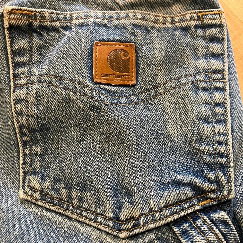 Carhartt Mens Carpenter Distressed Relaxed Fit Work Jeans Size 36x31 Blue AN EXC - Picture 7 of 12